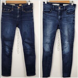 Lot of 2 Pilcro & the Letterpress Skinny Jeans High Rise / Serif Dark Wash sz 26